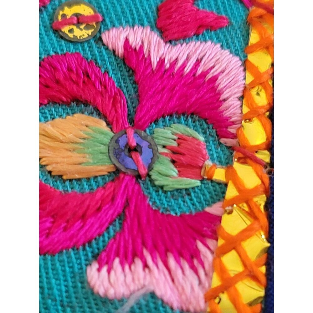Vtg  Handcrafted Embroidered Art to Wear Boho Vest - Picture 10 of 15